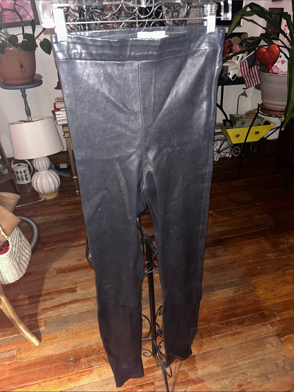 Frame Denim Black Skinny Faux-Leather Jeans